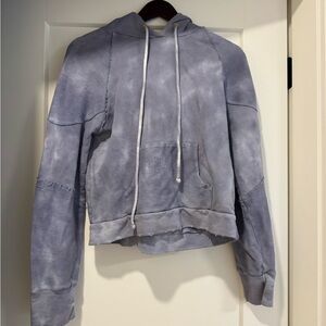 Loveshack fancy distressed sweatshirt blue tie dye